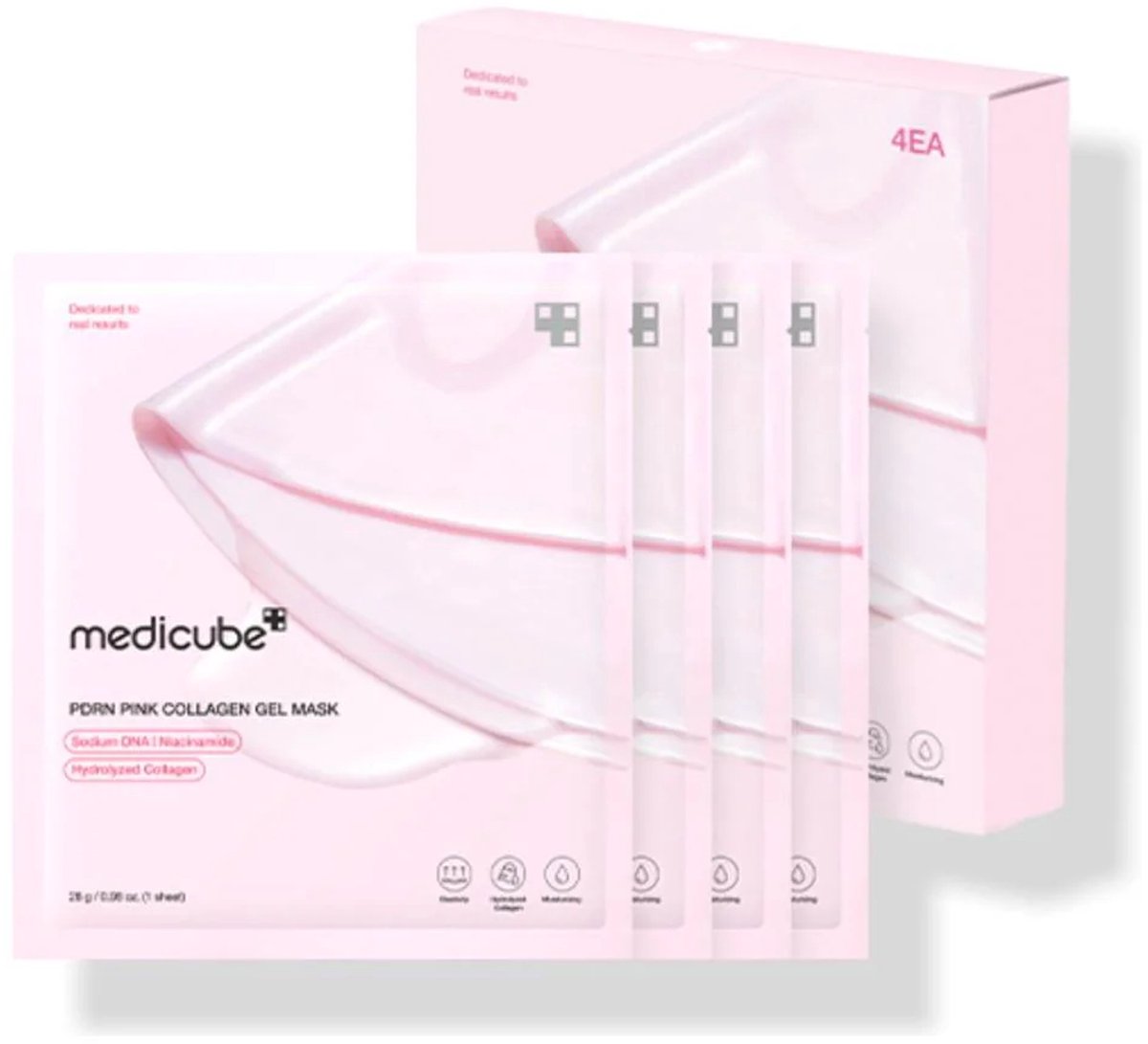 Medicube PDRN Pink Collagen Gel Mask 4 stuks – Hydraterend en Verstevigend Gelmasker met Collageen