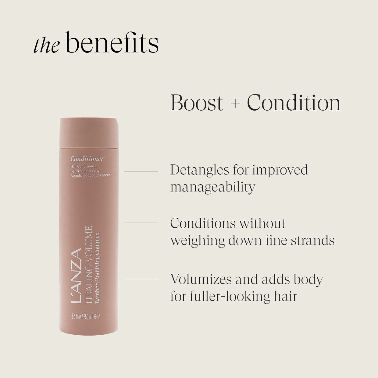 L'ANZA Healing Volume Conditioner 950ml – Volume Conditioner voor Fijn en Dun Haar – Professionele Salonverzorging – Nieuwe Verpakking