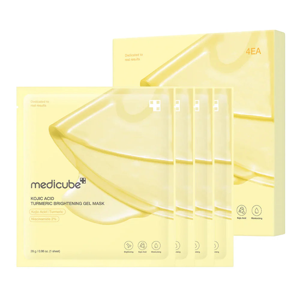 Medicube Kojic Acid & Turmeric Brightening Gel Mask 4 stuks – Verhelderend Gelmasker tegen Pigmentvlekken