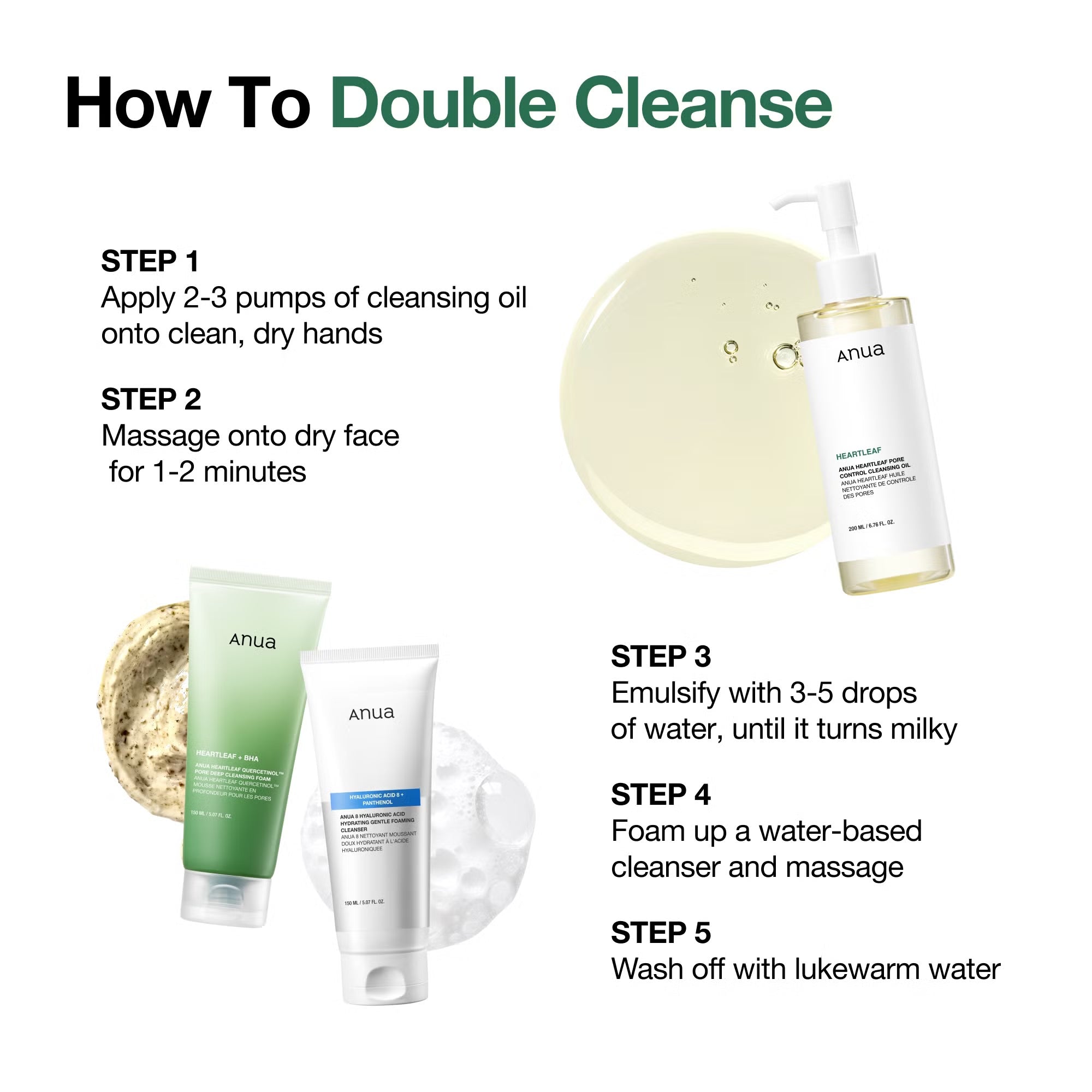 ANUA Heartleaf Pore Control Cleansing Oil 200 ml – Zuiverende Reinigingsolie voor Poriën en Gevoelige Huid